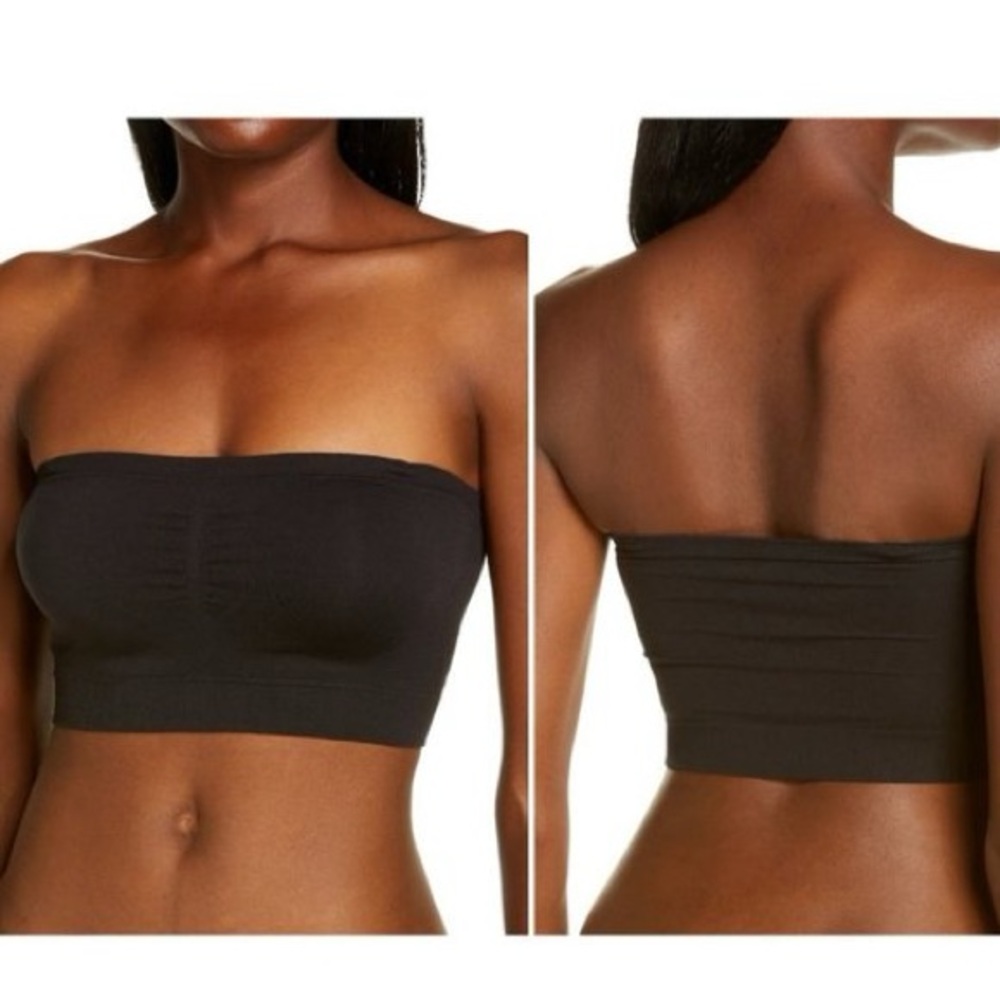 NORDSTROM Bare Convertible Strapless Bandeau Bra in Black
